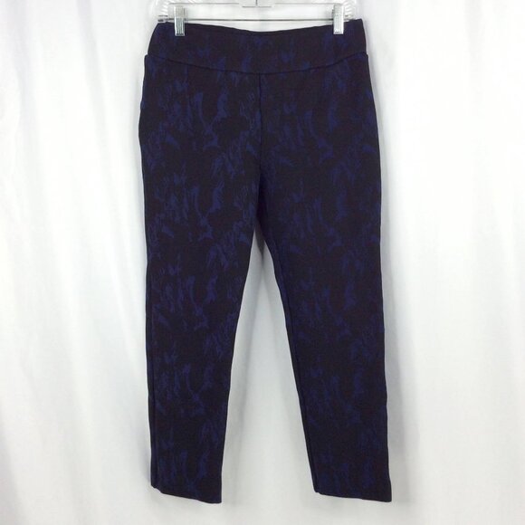 Soft Surroundings Ponte Pull On Pants Womens PM Black Blue Purple Ankle Cropped - Picture 1 of 7